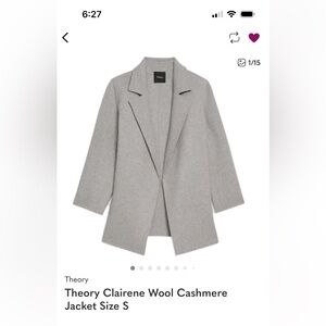 Theory Clairene Wool Cashmere Jacket Size S